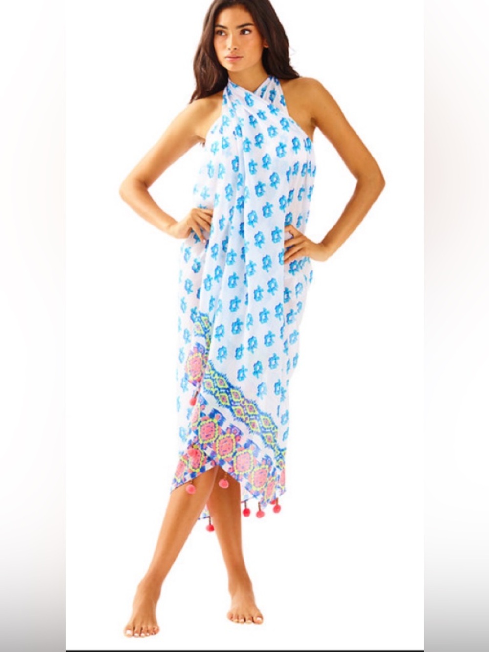 NEW Lilly Pulitzer WATERSIDE WRAP Resort White To The Sea Engineered Vest POM